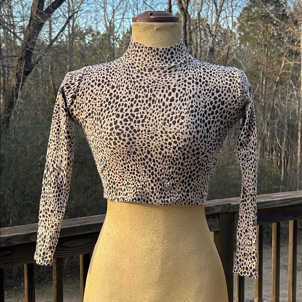 Leopard Print Long Sleeve Top